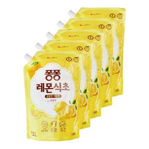 엘지 퐁퐁 주방세제 레몬식초 상큼한 레몬향 1200ml 5개 설거지