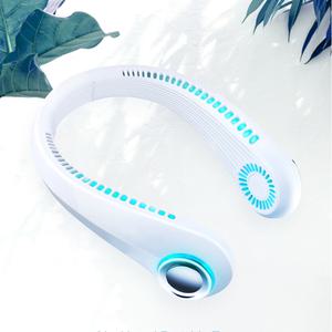 넥선풍기 드라이아이스만큼 신비한 패션 목걸이형 조용한 BLDC LED 무드등 목 넥밴드 목에거는 선풍기