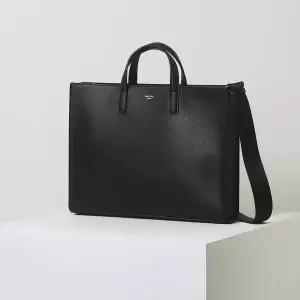 [헤지스](대전신세계)[HAZZYS ACC] 22FW [KEVIN] 블랙 단색 가죽 서류가방 HJBA2F855BK