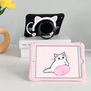 갤럭시탭A11 A9 플러스 A8 A7 라이트 A 8.0 10.1 고양이 실리콘 스탠드 태블릿 케이스