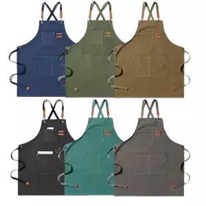 캔버스 데님 앞치마 네일샵 미술 공방 공예 바리스타 카페 주방 어린이집 생활방수 다용도앞치마
