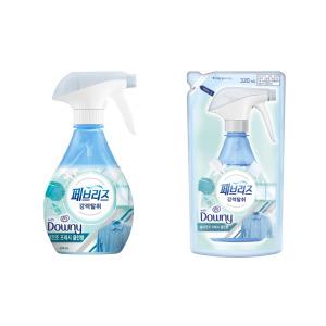 페브리즈 섬유탈취제 다우니 실내건조 프레시클린 향 370ml 본품 1개 320ml 리필 1개 세트