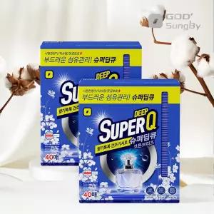 슈퍼딥큐 코튼브리즈 40매+40매 건조기시트 섬유유연제 건조기 드라이시트 총 2박스