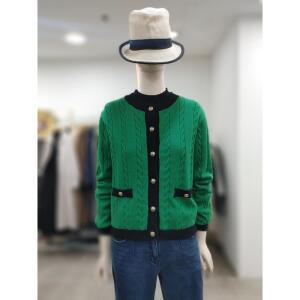 SI 세이브존04 배색 꽈배기 니트 가디건 SHC1129790GR