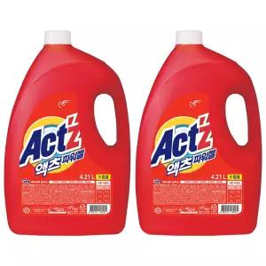 [유통기한 임박] 액츠 파워젤 액체세제 드럼 용기, 4.21L, 2개