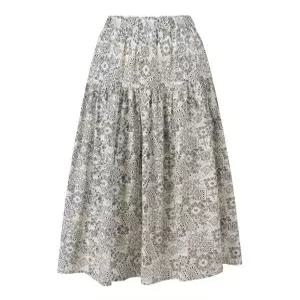 [비엔엑스]데일리 페이즐리 자가드 셔링 롱 스커트 (BW2SK004L0)