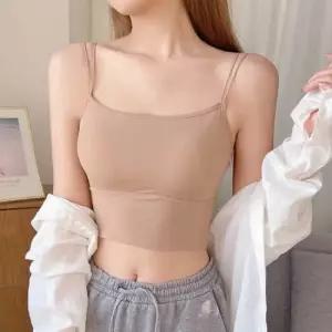 [오노마] ONM 무지 두줄끈 크롭탑 나시 민소매 캡내장 이너티 스판