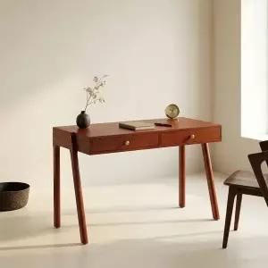 [나인홈가구]로렌 원목 책상 학생 컴퓨터 데스크 서랍 1200