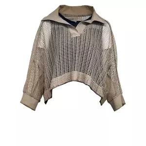 [데시데](의정부점)망사소재 레이어드 망토조끼 DOS623