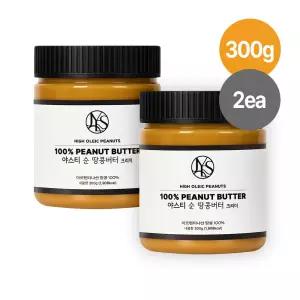 야스티 아르헨티나산 하이올레익 땅콩 100% 국내제조 순 땅콩버터 크리미 300g X 2개 무첨가 100% 피넛버터 잼