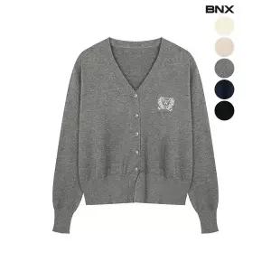 [하프클럽/BNX]여성 베이직 단추 포인트 브이넥 가디건