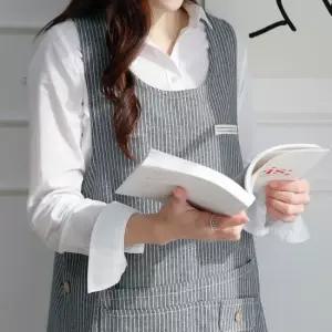 한스갤러리 모던 스트라이프 어린이집 앞치마 유치원 보육 교사 앞치마 FREE