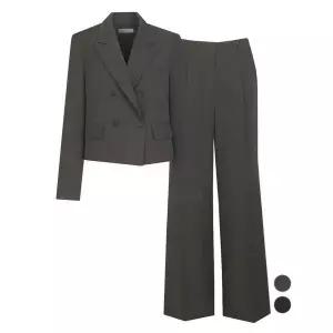 [하프클럽/비비드시크릿가너]SET 여성 에바 가을봄 더블정장자켓 와이드 팬