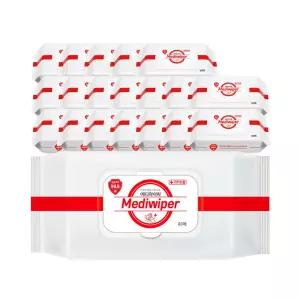 메디와이퍼 소독티슈 캡형 80매x20팩 의약외품 99.9% 소독 살균 제균 피부 손소독제