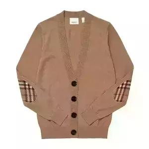 버버리 가디건 8074885 도녹 체크 패치 메리노 울 여성가디건 당일발송