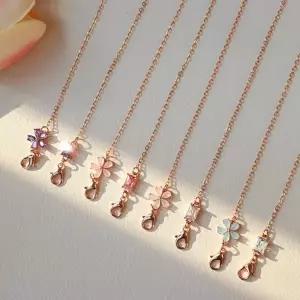 [다잇템]여자 페미닌 마스크줄 얇은체인 꽃무늬 목걸이