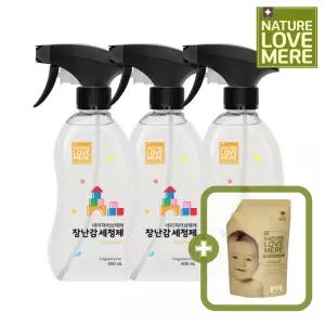 [3개+1개] 네이쳐러브메레 장난감세정제 3개 [GIFT]오리지널향 세제리필 500ml 1팩, 총 4개
