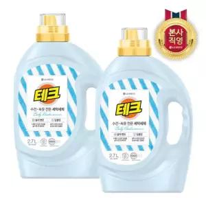 테크 수건 속옷 전문 세탁세제 일반드럼 겸용 용기 2.7L x 2개