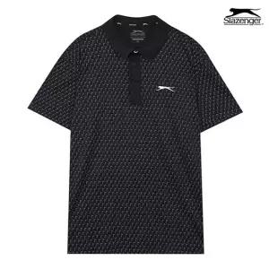 슬레진저 남성 펀칭 디테일 카라 반팔 티셔츠 블랙