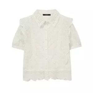 [GGPX]펀칭 레이스 카라 블라우스 (GPBBA001D)