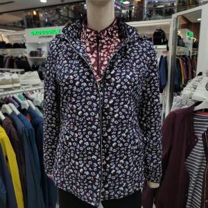 [크로커다일레이디] DP01 플라워프린트점퍼 플라원프린트의힙을가리는기장의집업점 (S22660494)