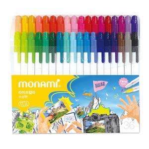 모나미 트윈 수성펜 라이브칼라 36색세트