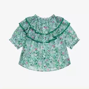 [하프클럽/]  25여름  보헤미안 러플 플라워 블라우스G2468GR