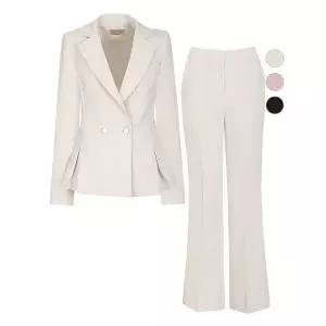 [하프클럽/비비드시크릿가너]SET 여성 봄가을 투버튼 정장 숏자켓 부츠컷팬