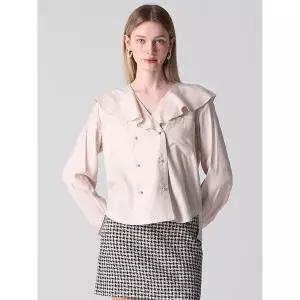 [하프클럽/]러플 칼라 더블 블라우스 (택가격 168000원)