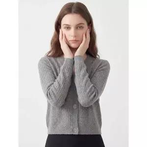 [하프클럽/] 브이핏하프버튼가디건_B5S0369