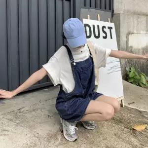 ONM 여자 진청 꾸안꾸 캐주얼 여행룩 코디 데님 점프수트