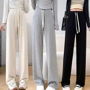 ONM 여성 사계절 일자핏 골지 밴딩 팬츠 홈웨어 바지