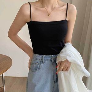 베이직 끈나시 캡내장 캡 크롭 브라탑 브라 나시 슬리브리스 6color