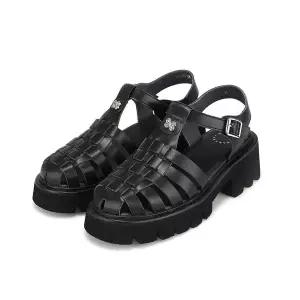 [BABARA][본사운영] 바바라 소가죽 피셔맨 여성플랫샌들 5.5cm_BBI442