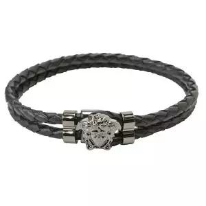 [베르사체][명품] 베르사체 26SS 메두사 브레이디드 레더 브레이슬릿 블랙 DG05579