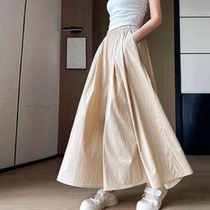 여름 쿨링 여성 롱와이드 치마바지 플레어핏 밴딩 통풍좋은 체형커버