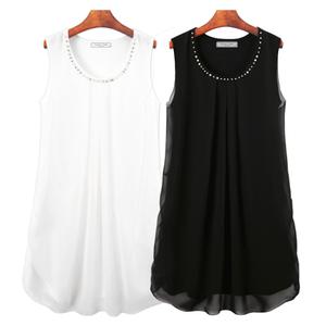 허밍퍼플 여성용 2877-메리 쉬폰 진주 나시 여름 블라우스 찰랑한 셔링 시원한 미시 마담 중년 여자 옷