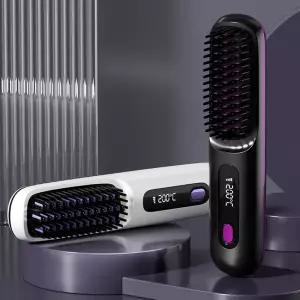 LnD 무선 콤브 매직 헤어빗 고데기 빗고데기 파우치포함 브러쉬 휴대용 여행 헤어 스타일러 온도조절