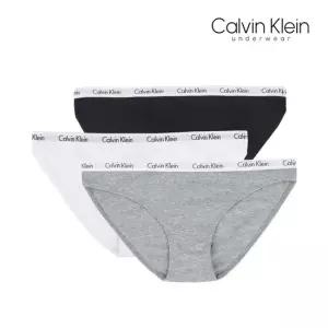 캘빈클라인 언더웨어 여자속옷 비키니 삼각팬티 3장세트 QD3588-999