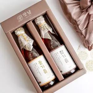 [자연맛남][명절후배송]순수 저온압착 선물세트 참기름350ml+들기름350ml