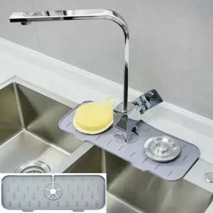 실리콘 자동 물빠짐 드라잉매트 싱크대 세면대 매트 주방 욕실 수납매트