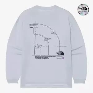 [노스페이스] [노스페이스 공식] NT7TR03L 화이트라벨 돔 로고 긴팔 라운드티_LIGHT BLUE