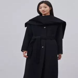 [빈폴레이디스]핸드메이드 머플러 롱 코트 블랙 (BF4X30C045)