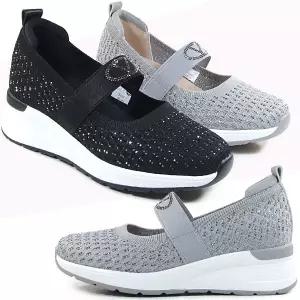 [뮤즈몰] DC2507 / 4cm통굽 발편한 쿠션바닥 여성 큐빅 보석 슬립온 운동화 웨지힐 스니커즈 단화 로퍼 가을 봄 여름 신발