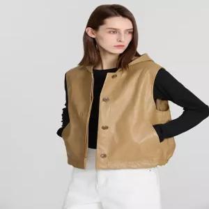 [쉬즈미스]SWWVTP12010/인조가죽 스트링 후드 베스트