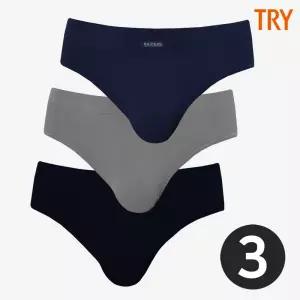 트라이 남자면삼각팬티 스판 신축성 좋은 브리프팬티 아빠 베이직 3종 세트