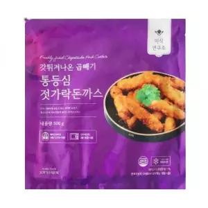 미식연구소 갓튀겨나온 곱빼기 통등심 젓가락 돈까스 (냉동) 500g, 2개