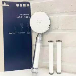 퓨레아 필터 샤워기 헤드 + 필터 3개입 국내생산 절수형 필터 샤워기 여행용 투명 아기 수압상승 불순물제거