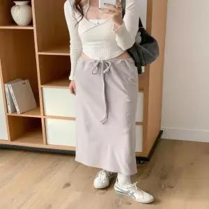 ONM 여성 3컬러 심플 허리끈 포켓 슬림 H라인 롱스