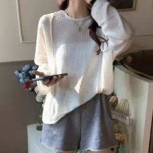 ONM 얇은 루즈핏 트임 후드티 긴팔 후드 티셔츠 가을